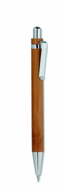 Logotrade liikelahja mainoslahja kuva: Bambuinen kynä- ja lyijykynäsetti